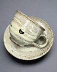 Shigaraki Ash Brush Coffee Cup and Saucer