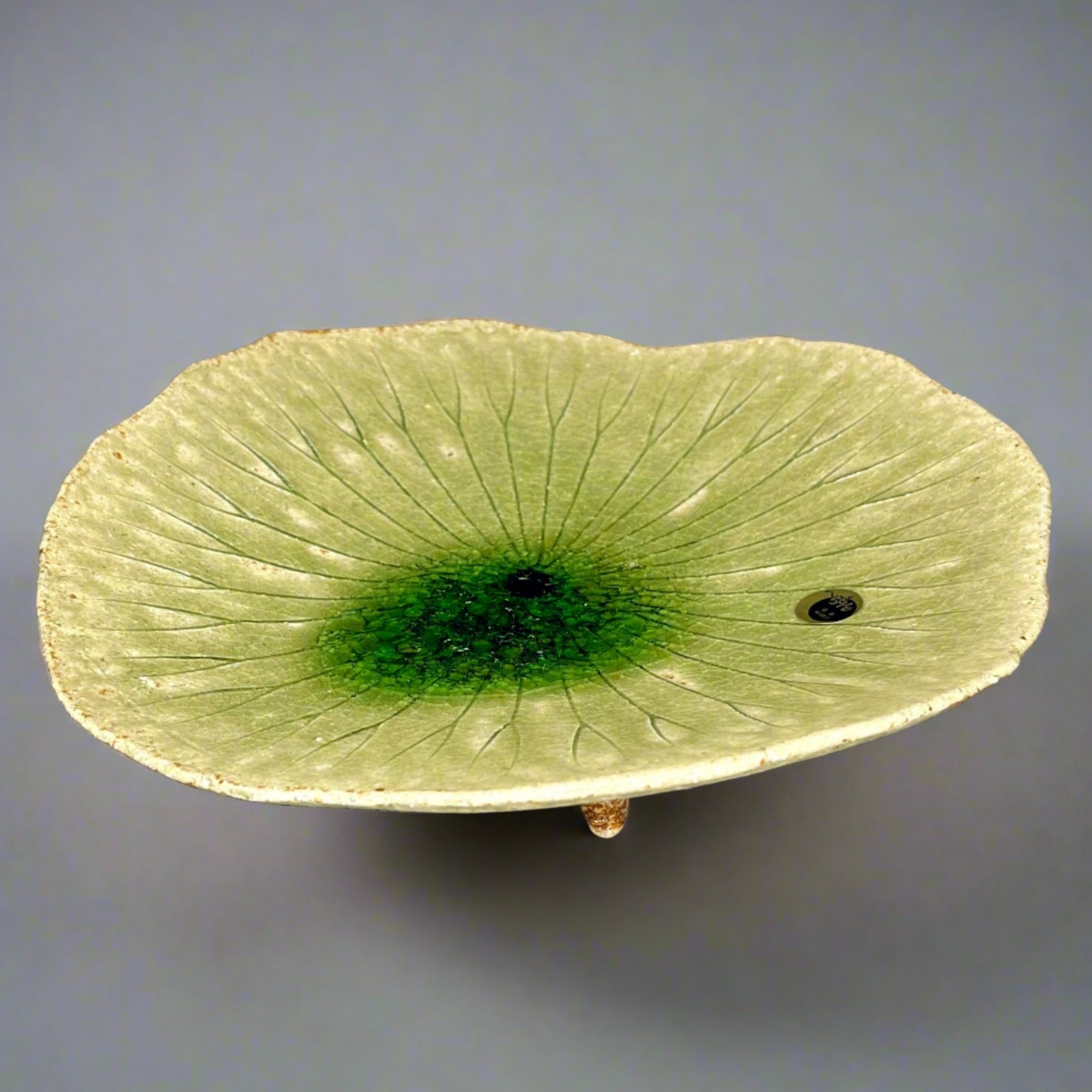 Shigaraki Lotus Leaf Three-Legged Large Plate