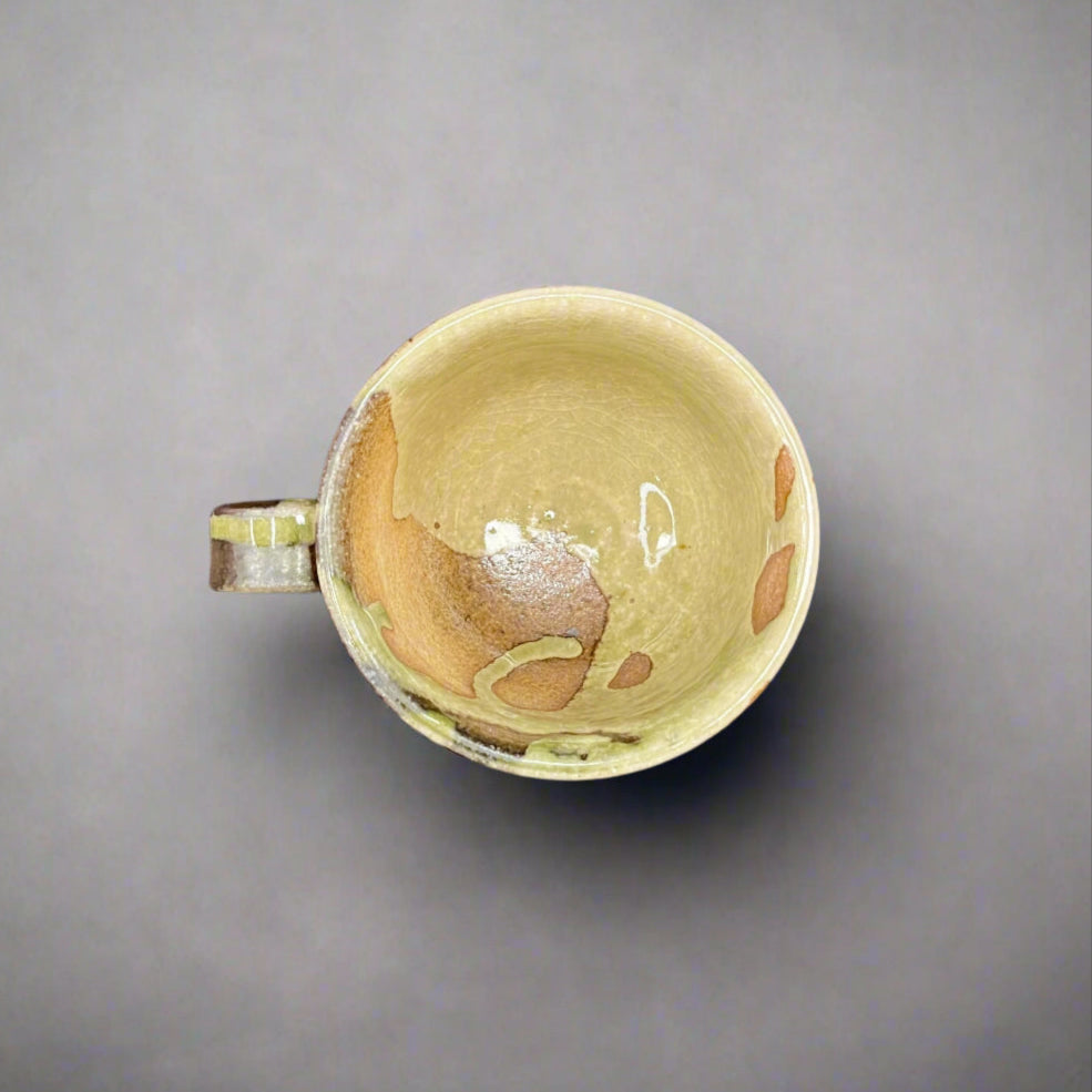 Shigaraki-ware Mug &amp; Saucer Brown Glaze 180ml