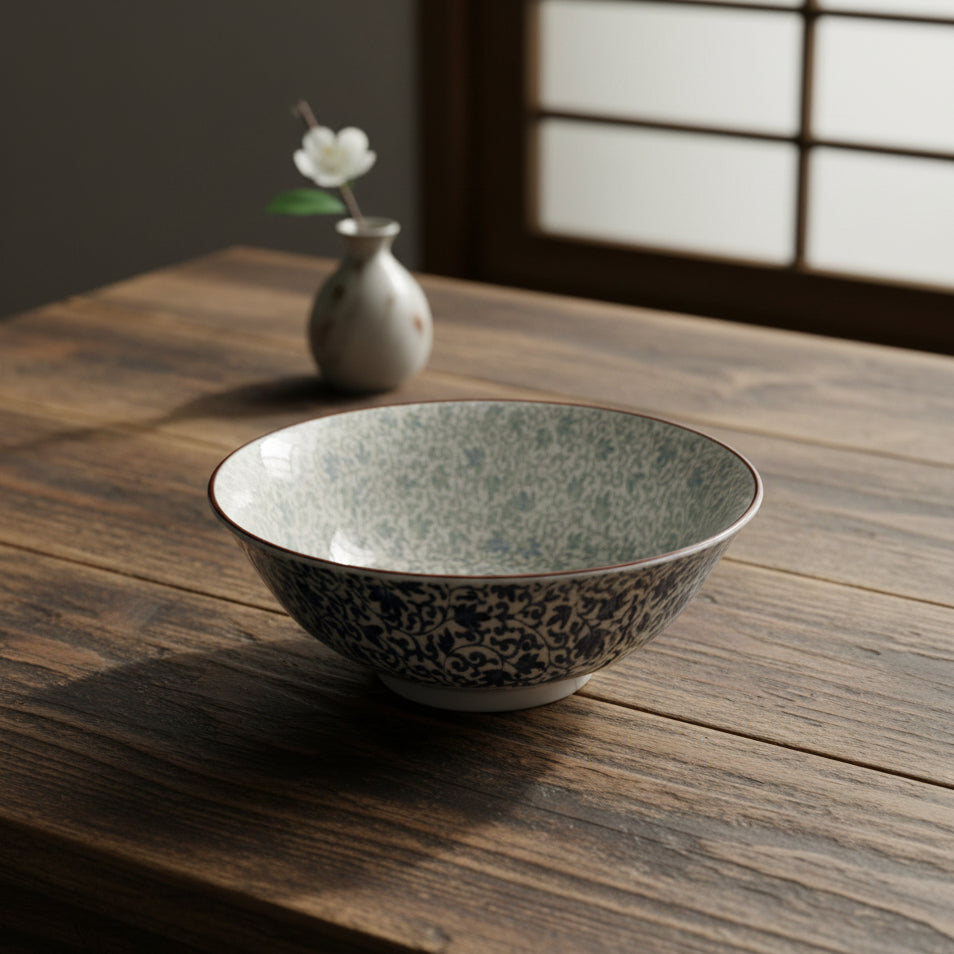 Vine Pattern Large Porcelain Bowl