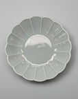Mino Ware Grey Glaze Floral-shaped Deep Plate - Two Sizes