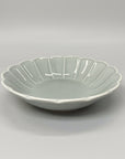 Mino Ware Grey Glaze Floral-shaped Deep Plate - Two Sizes