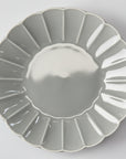 Mino Ware Grey Glaze Floral-shaped Deep Plate - Two Sizes