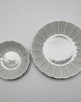 Mino Ware Grey Glaze Floral-shaped Deep Plate - Two Sizes