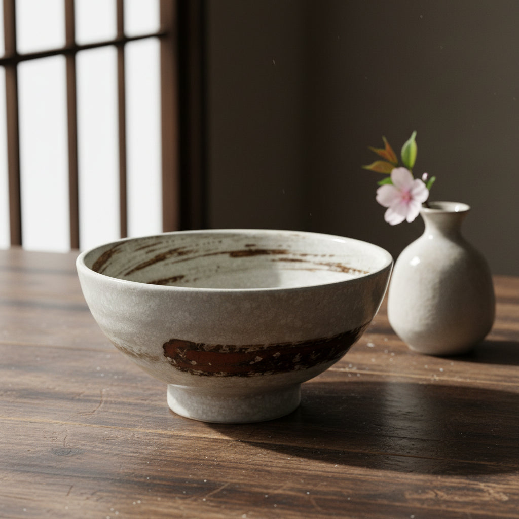 Red Brown Swirl Noodle Bowl