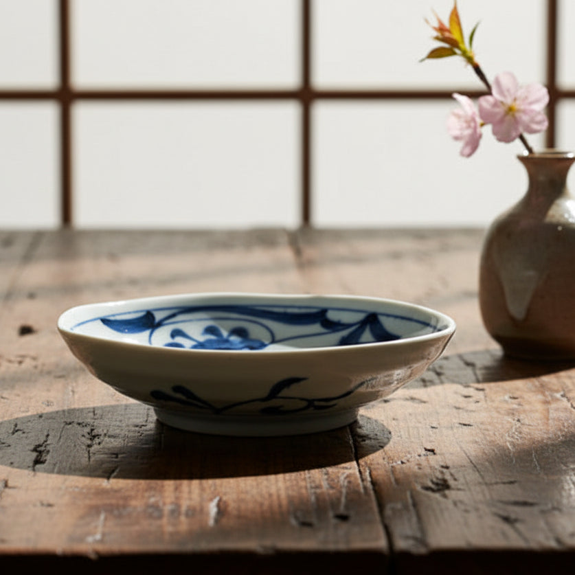 Blue Grass Pattern Deep Plate