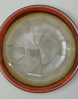 Red Glaze Comb-textured Footed Plate
