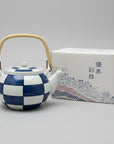 Arita-ware Indigo Ichimatsu Porcelain Teapot