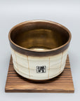 Banko-ware Gold Stripe Matcha Bowl & Tray Set