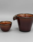 Mino-ware Lacquer Brown Sake Set