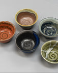 Mino-ware Five Glazes Sake Cup Set (5pcs)