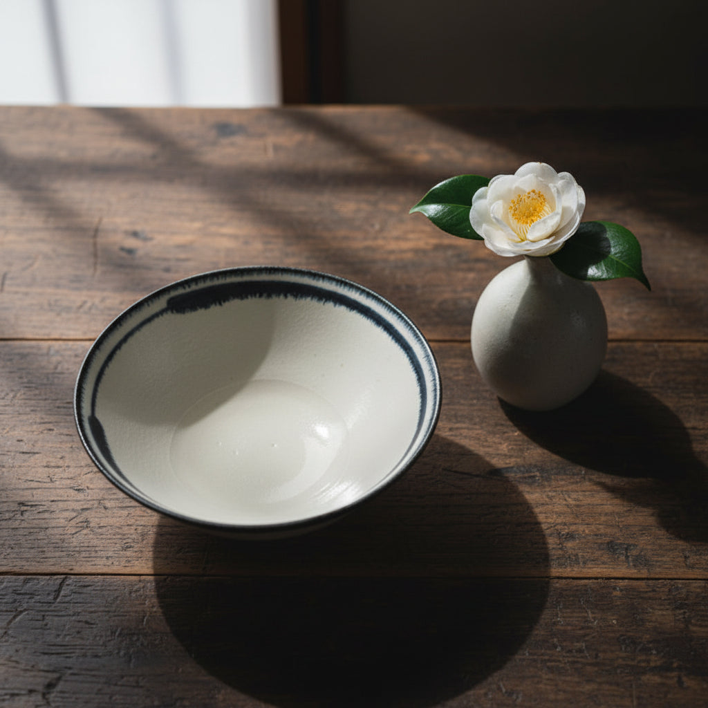 Mino-ware Gosu Blue Arabesque Bowl
