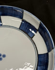 Hand-painted Indigo Grid Deep Plate