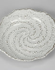 Banko-ware White Spiral Textured Plate