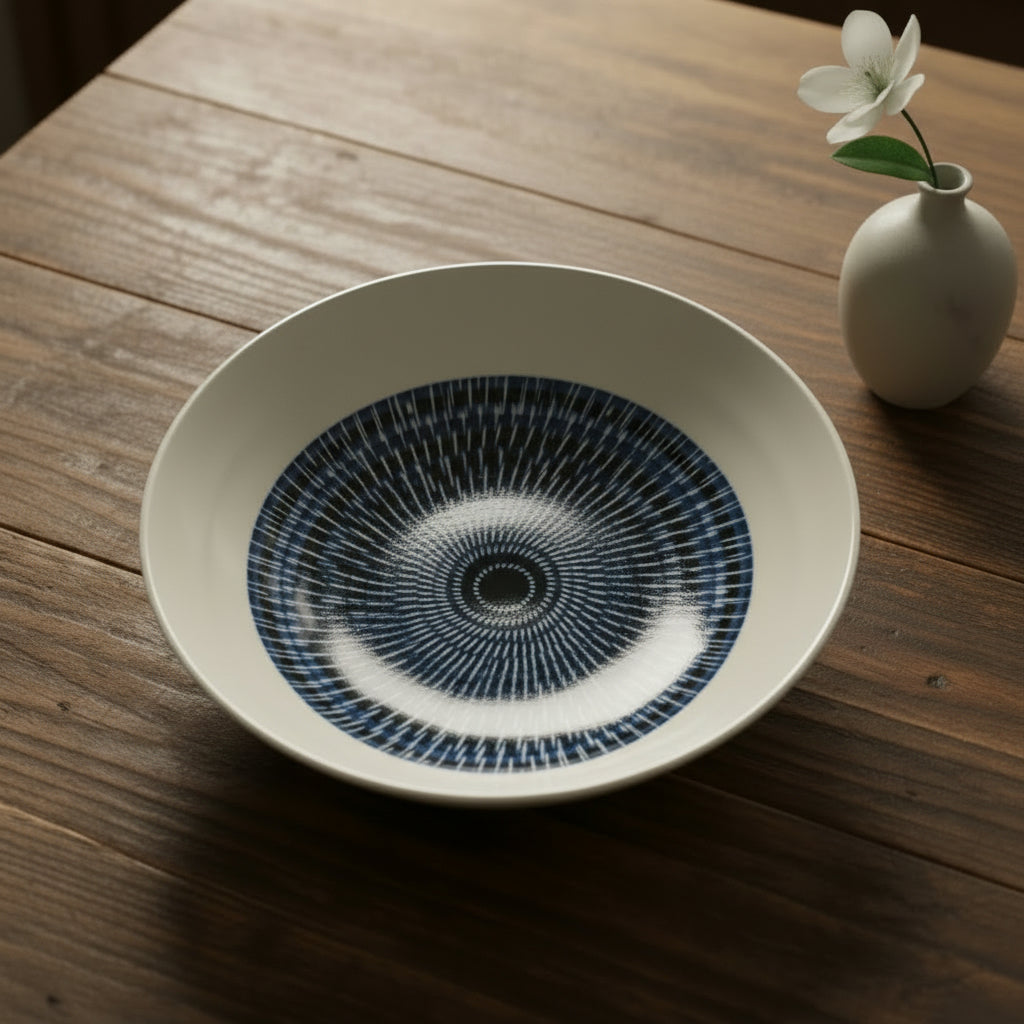 Navy Blue Splash Deep Plate