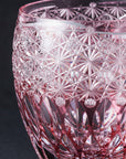 Toa Glass Edo Kiriko Crystal Whisky Glass by Satoshi Nabetani - Lotus 蓮華 (Red)