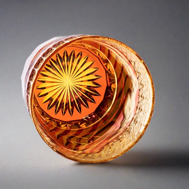 Yamada Edo Kiriko Whisky Glass - Yamashita Shirau (Gold Red)