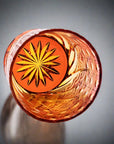 Yamada Edo Kiriko Whisky Glass - Sazanami漣 (Red Amber)