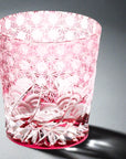 Yamada Edo Kiriko Whisky Glass - Sazanami漣 (Pink)