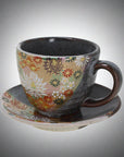 Kutani-ware Hanazume Gold Floral Cup & Saucer