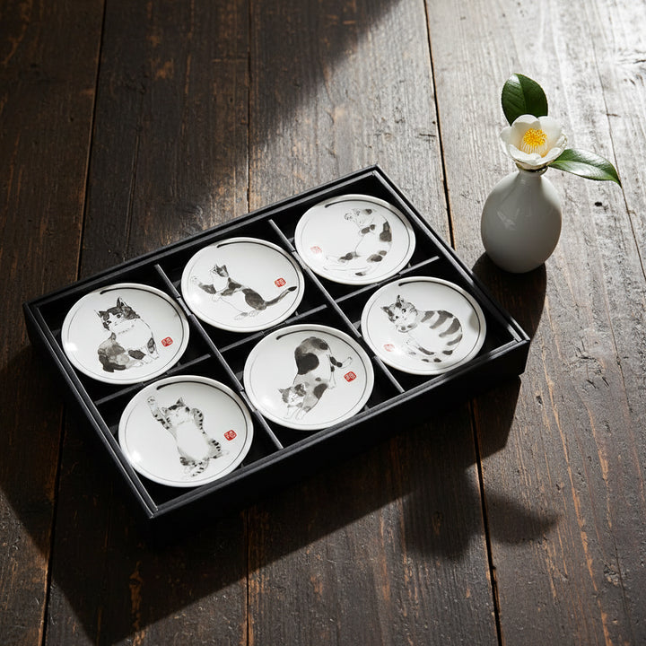 Cat collection small plate set