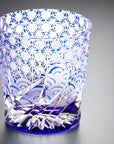 Yamada Edo Kiriko Whisky Glass - Sazanami漣 (Blue)