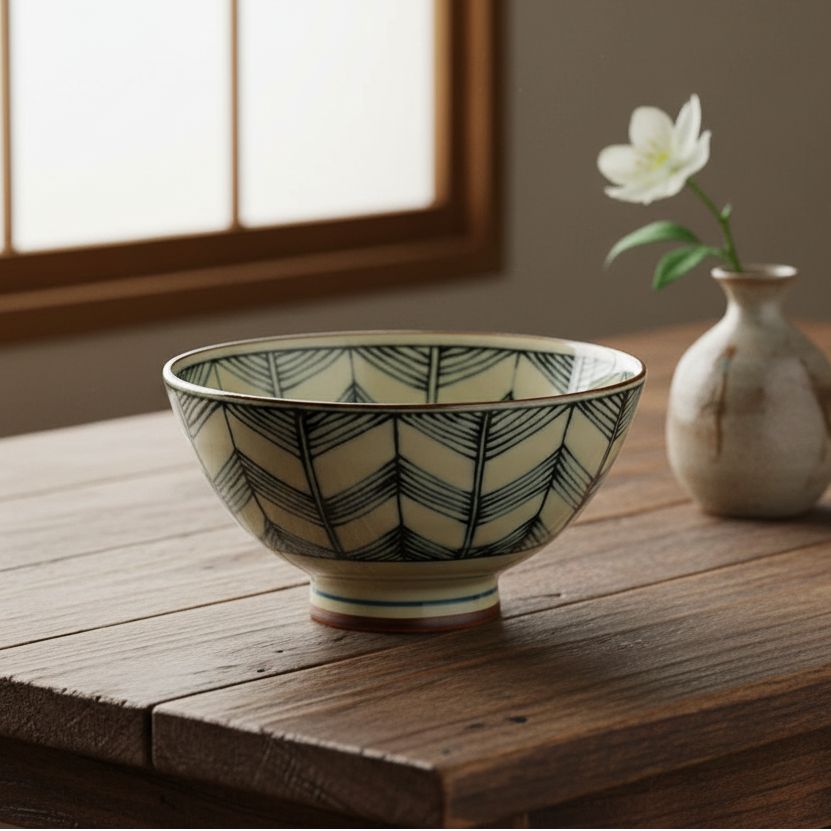 Mino-ware Arrow Pattern Small Bowl
