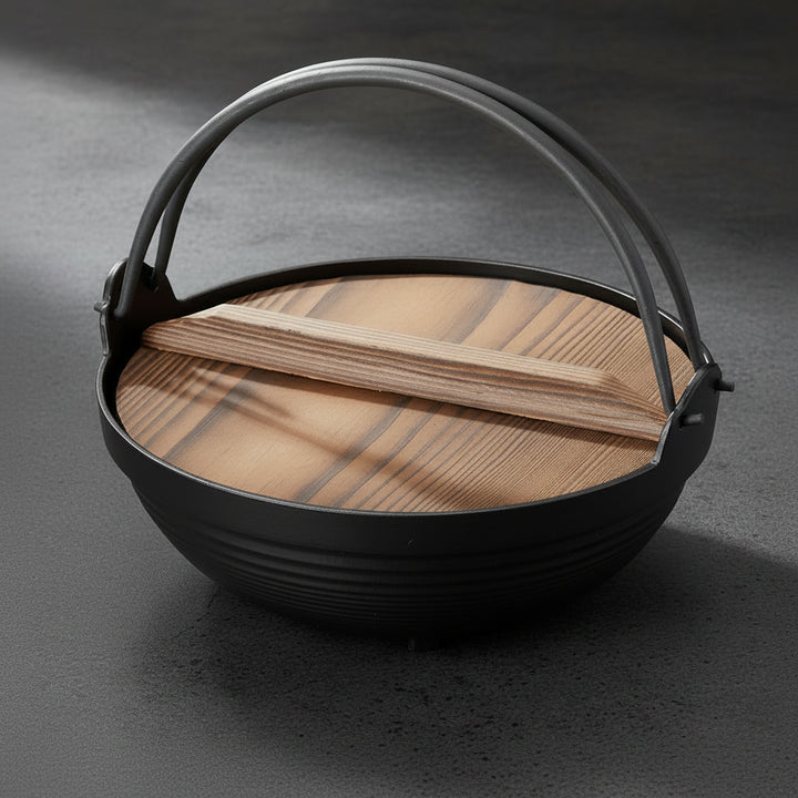 Aluminum Alloy Nabe Pot with Wooden Lid