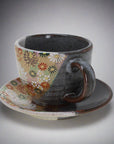 Kutani-ware Hanazume Gold Floral Cup & Saucer