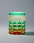 Haku Glass Edo Kiriko Whisky Glass - Green Amber Old