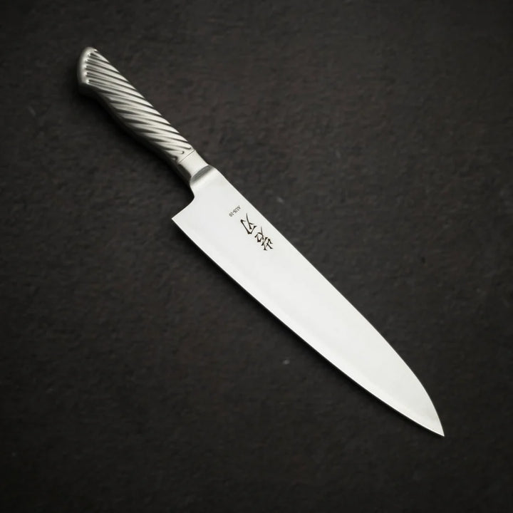 Kakumei AUS10 Monosteel Gyuto 210mm Metal Handle