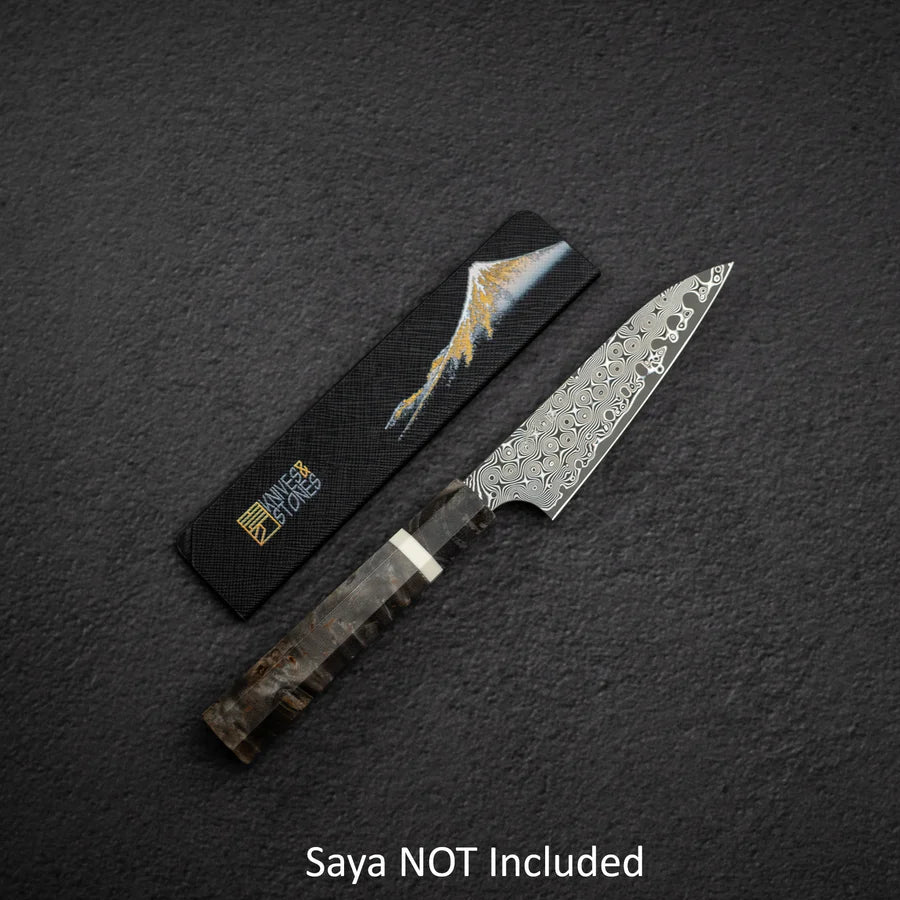 Nigara Anmon SG2 Raindrop Damascus Petty 120mm Birch Handle