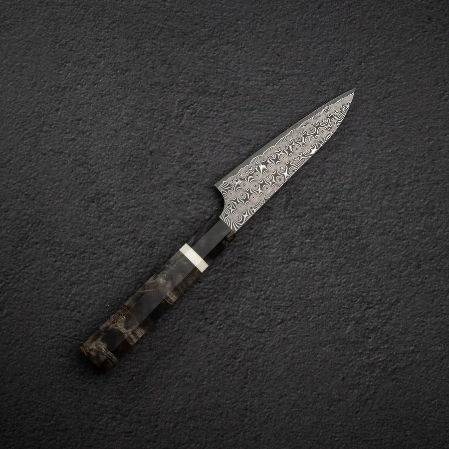 Nigara Anmon SG2 Raindrop Damascus Petty 120mm Birch Handle