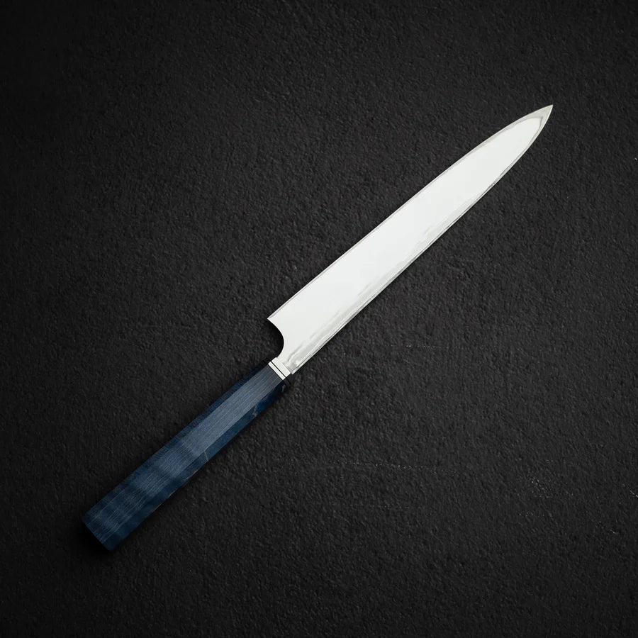 Hatsukokoro x Yoshihiro Yauji Blue 2 Damascus Yanagiba 240mm