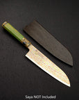 Hatsukokoro Kujaku V-Toku-2 Santoku 180mm Rainbow Damascus Finish