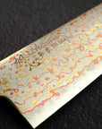 Hatsukokoro Kujaku V-Toku-2 Santoku 180mm Rainbow Damascus Finish