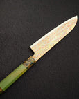 Hatsukokoro Kujaku V-Toku-2 Santoku 180mm Rainbow Damascus Finish