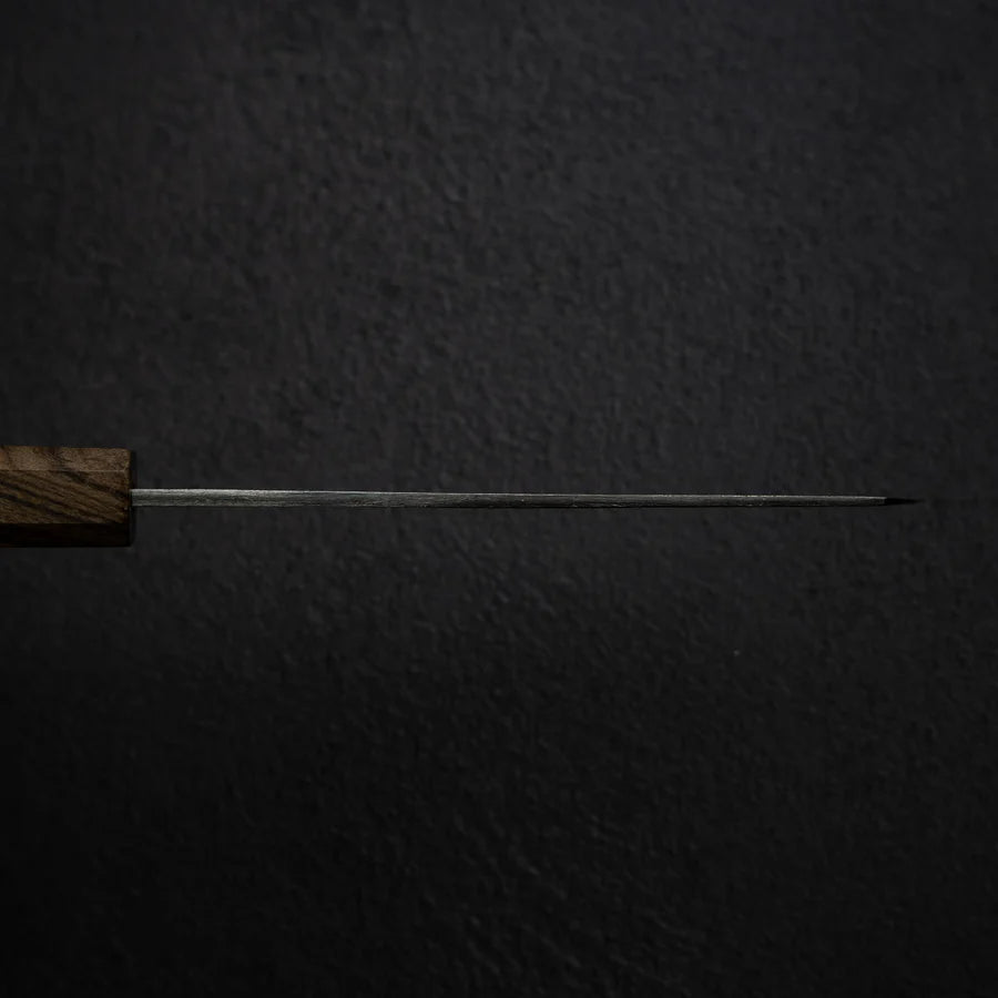 Hatsukokoro Kurogane Blue 2 Kurouchi Honesuki 150mm Double Bevel Black Chacate