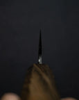 Hatsukokoro Kurogane Blue 2 Kurouchi Honesuki 150mm Double Bevel Black Chacate