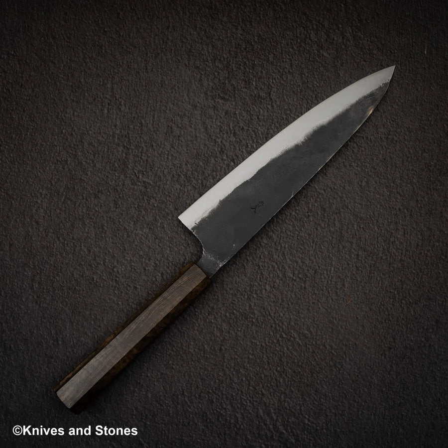 Hatsukokoro Kurogane Blue 2 Kurouchi Gyuto 210mm Black Chacate