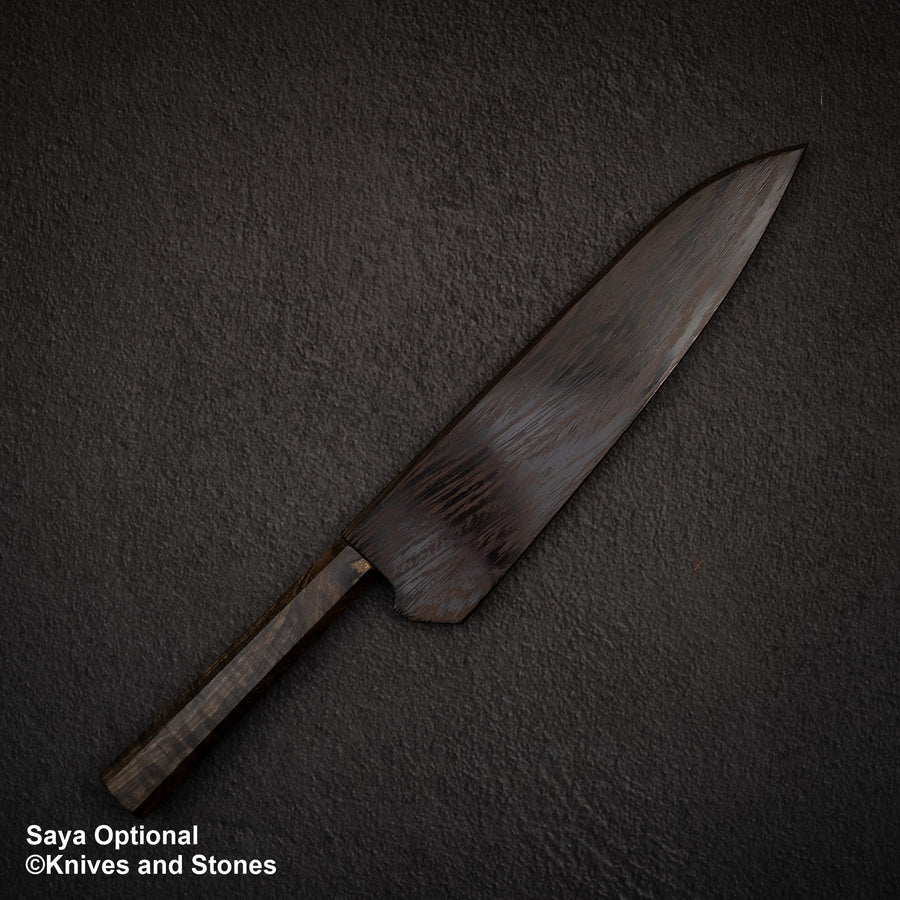 Hatsukokoro Kurogane Blue 2 Kurouchi Gyuto 210mm Black Chacate
