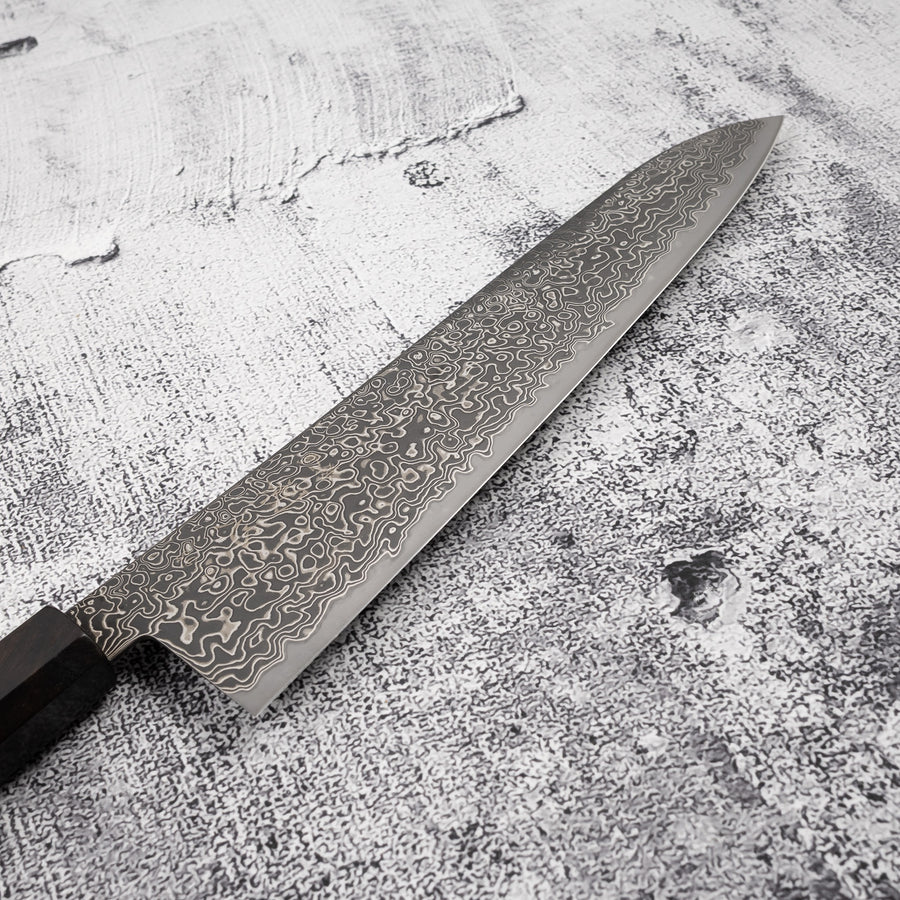 Hatsukokoro Ryuhyo SG2 Black Damascus Gyuto 240mm Ebony