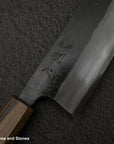 Hatsukokoro Kumokage Blue 2 Kurouchi Damascus Santoku 180mm Black Chacate