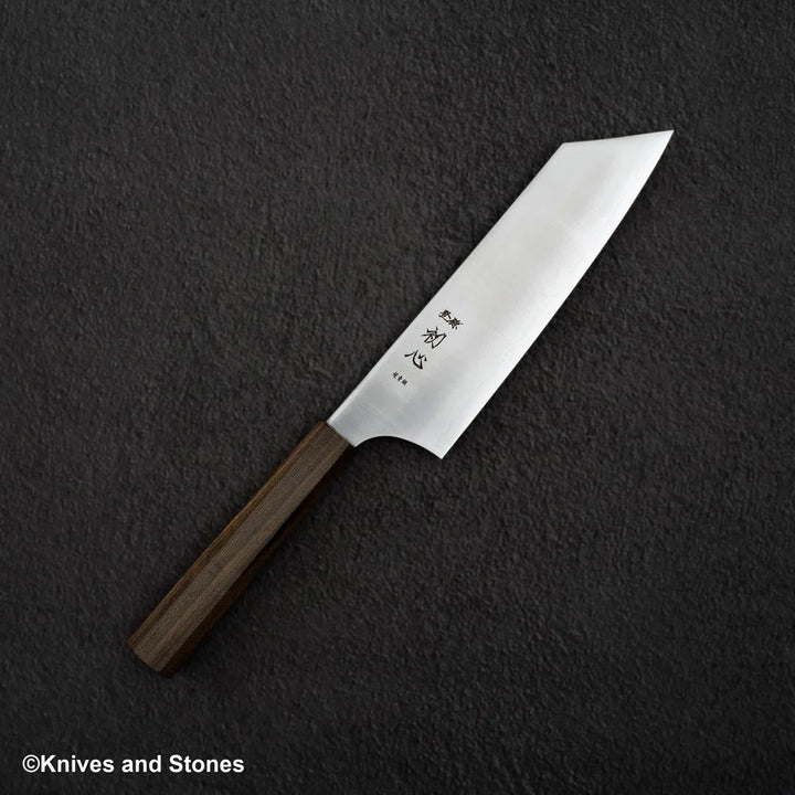 Hatsukokoro Hayabusa Aogami Super Migaki Bunka 180mm Black Chacate
