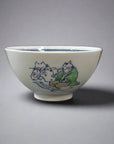 Asahido Large Cat Ukiyoe Bowl - Blue Line