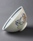 Asahido Large Cat Ukiyoe Bowl - Blue Line