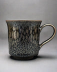 Asahido Silver Flower Tenmoku Mug by Hashimoto