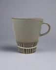 Maruko Carved Line Pattern Grey Mug