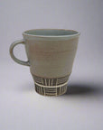 Maruko Carved Line Pattern Grey Mug