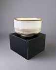 Mino-ware Beige Brushed Pattern Matcha Bowl